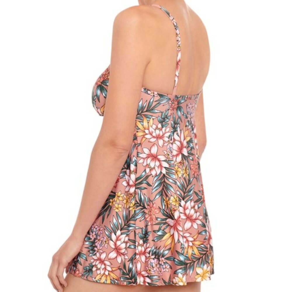 Swim Solutions Tummy-Control Empire Waist Swimdress - Picture 14 of 15
